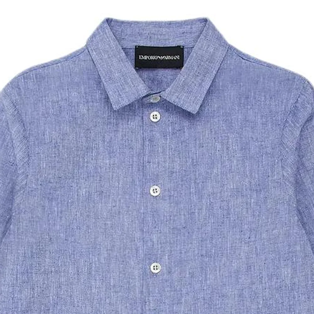 Детская рубашка с длинным рукавом EMPORIO ARMANI, Blue — фото 4
