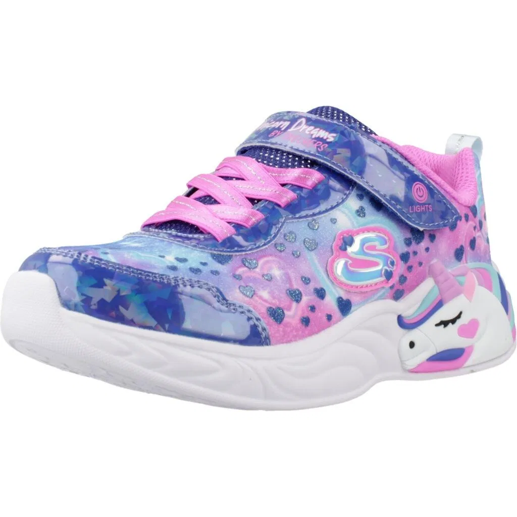 Детские кроссовки с принтом Unicorn Dreams Heart Sparkles Skechers, Silver