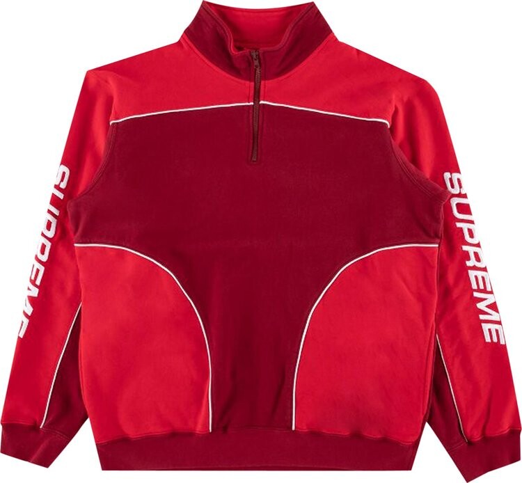 

Толстовка Supreme Speedway Half Zip Sweatshirt 'Cardinal', красный