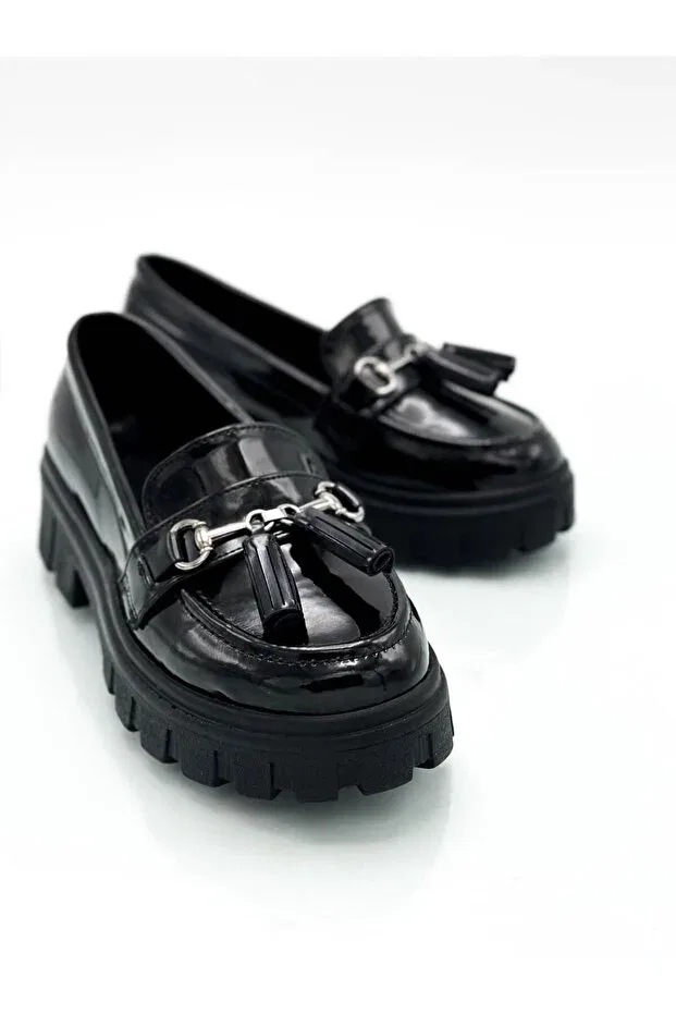 Детские туфли для девочек без застежки Синтетическая кожа Sermoda, P Black Patent Leather — фото 4