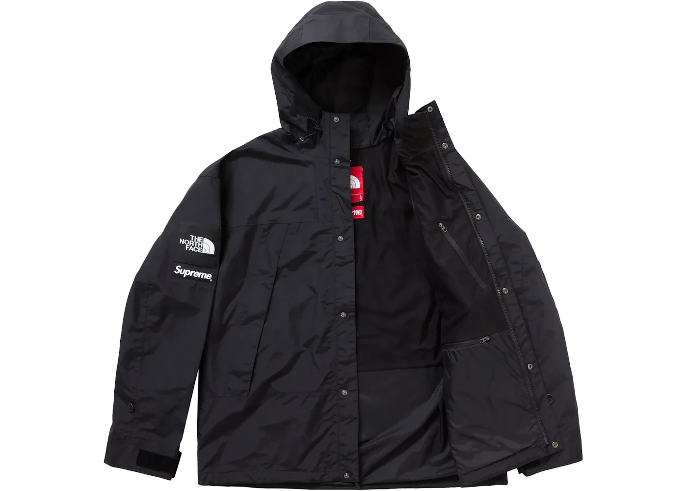 Мужская куртка с принтом Mountain Jacket Supreme, The North Face, Black — фото 2