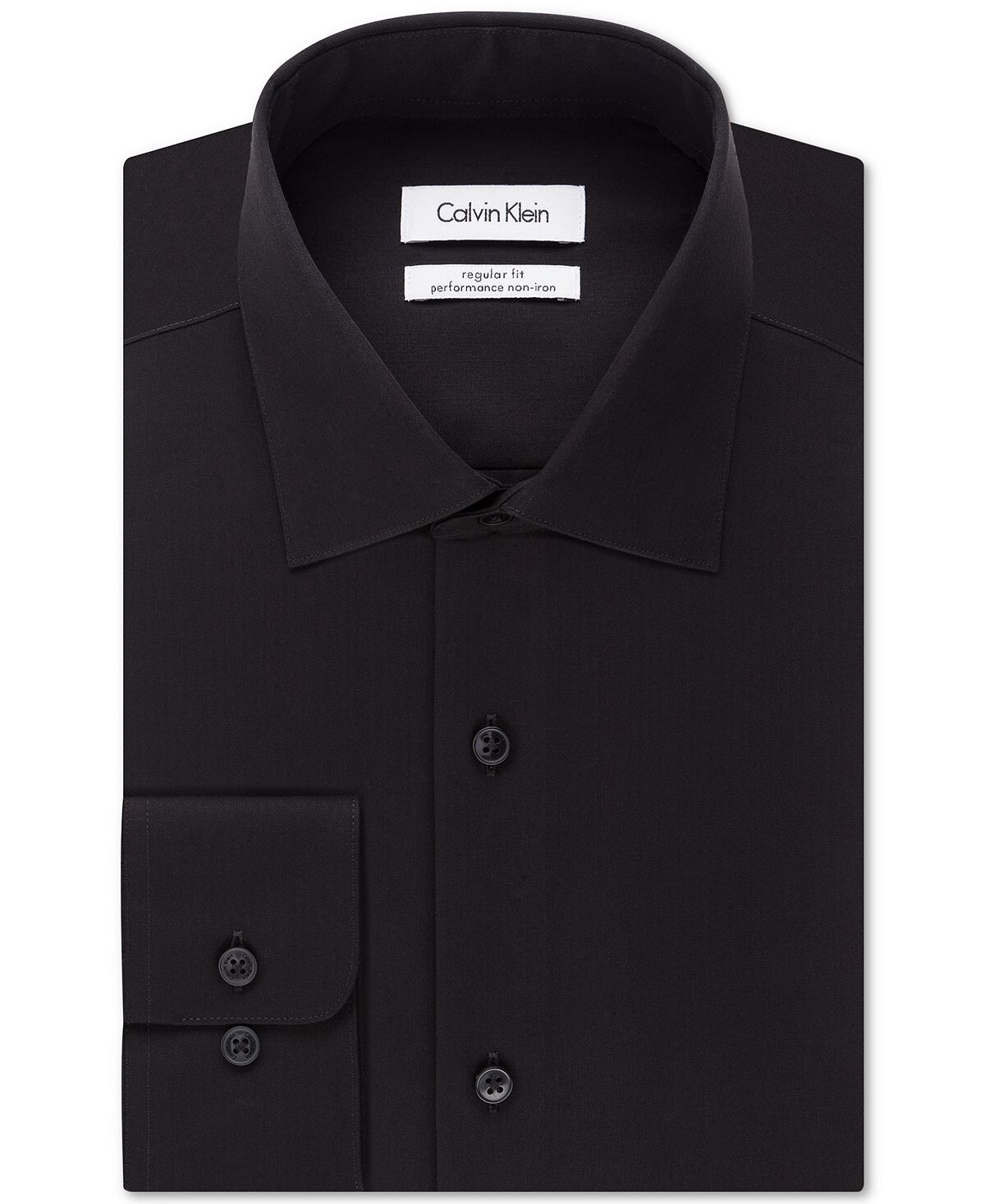 Мужская классическая рубашка calvin klein steel classic-fit non-iron performance с воротником в елочку Calvin Klein, черный — фото 2