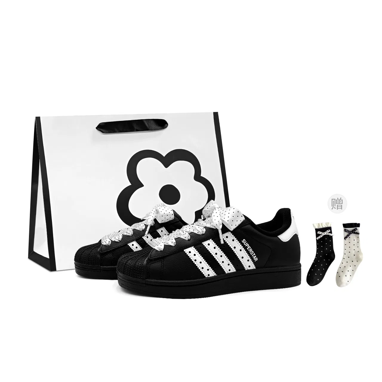 Детские кеды для скейтбординга с низким верхом Superstar 2 Adidas Originals, Black White