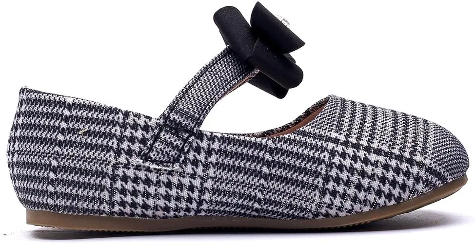 Детские балетки для девочек с принтом Marry Jane Flat Slip on School Ballerina Shoes Chiximaxu, Black Bowknot — фото 3