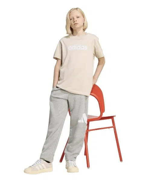 Детская футболка с принтом Adidas Essentials, Beige — фото 3