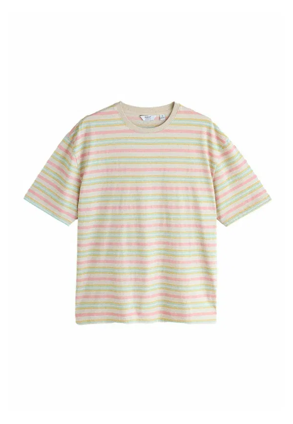 Футболка с горизонтальной полоской Regular Fit Next Pink, Ecru, розовый