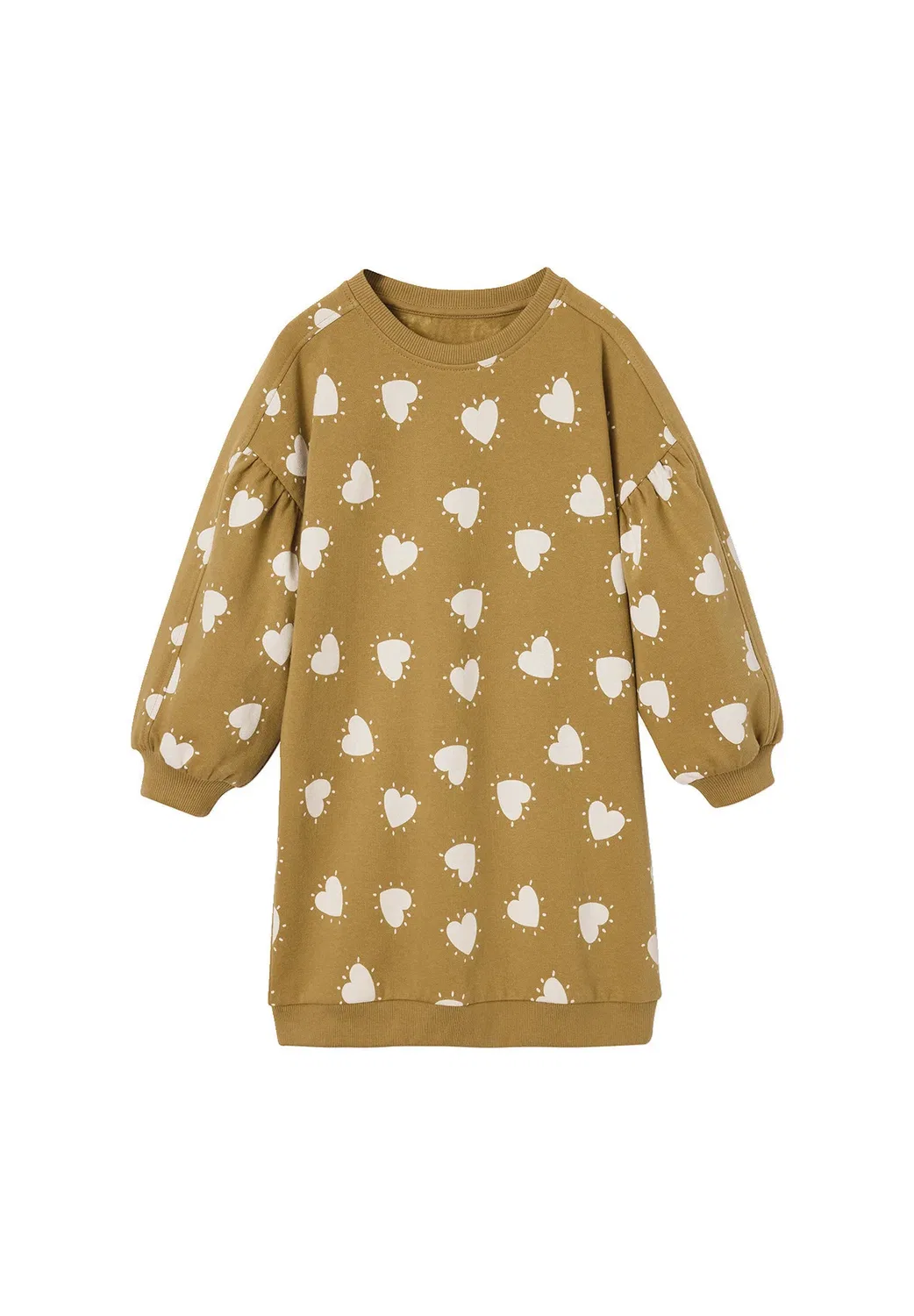 Kurzes Sweatkleid mädchen - дневное платье Vertbaudet, Olivgrün