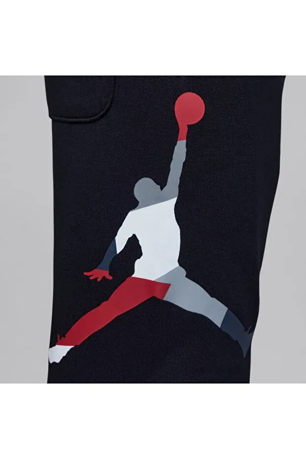 Детские спортивные штаны для мальчиков с принтом Jordan black side jumpman printed pocket double yarn non-iron children's trackpants 95d415 Nike, Black-Red — фото 4