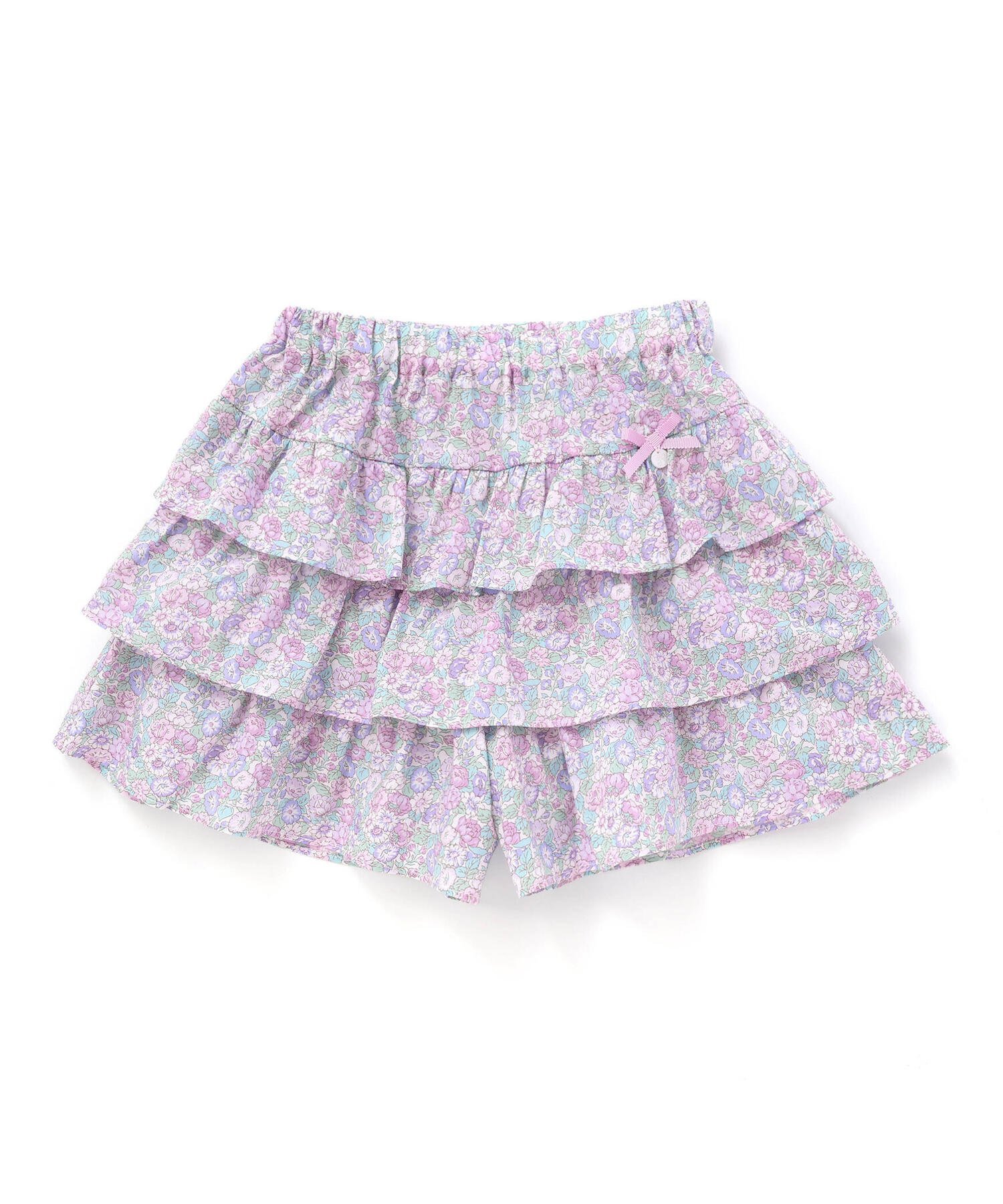 Брюки-кюлоты Tana Lawn с трехъярусными оборками и принтом Liberty (Leontyne Dream) (90-140 см) Tartine et Chocolat, Purple — фото 3