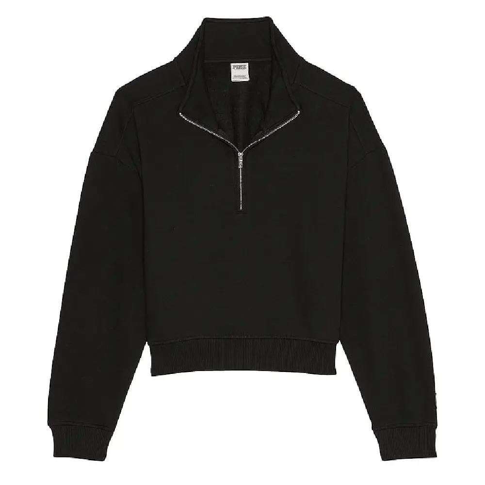 

Свитшот Victoria's Secret Pink Premium Fleece Half-zip, черный
