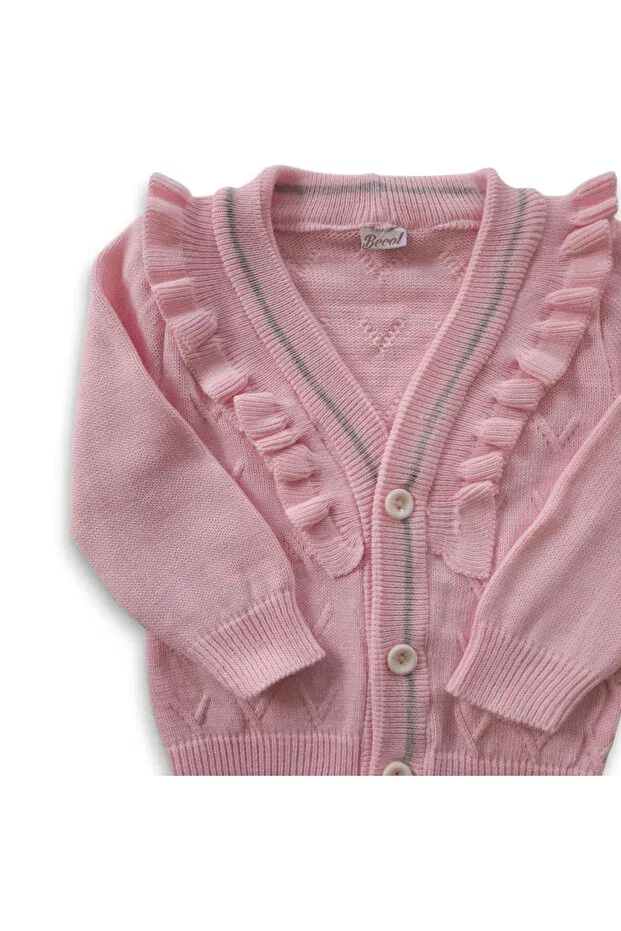 Детский кардиган для девочек вязаный Becol Baby, Pink