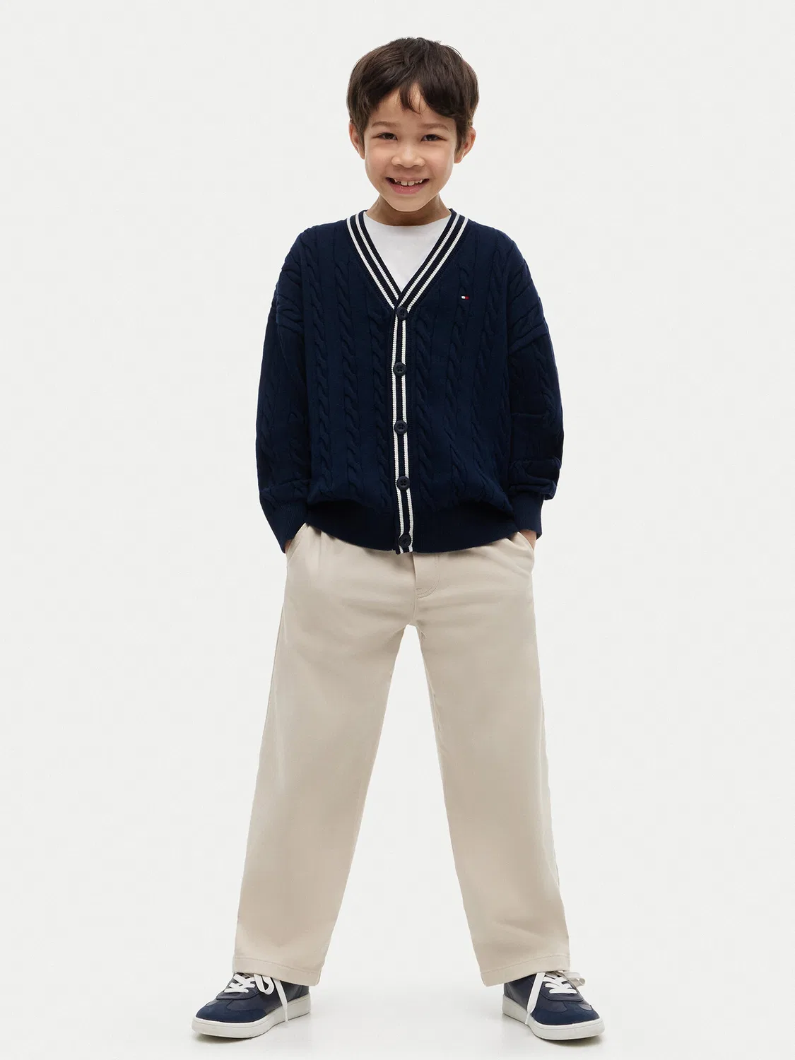 Кардиган стандартного кроя для мальчика Tommy Hilfiger, темно-синий — фото 2