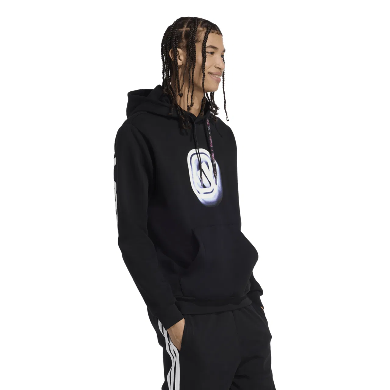Худи мужское Overtime Adidas, черный/фиолетовый — фото 3