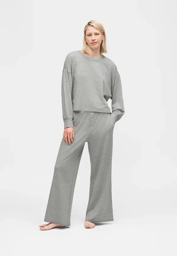 Комплект из джемпера и брюк из махровой ткани Wide leg set Polo Ralph Lauren, Heather Grey, светло-серый — фото 2