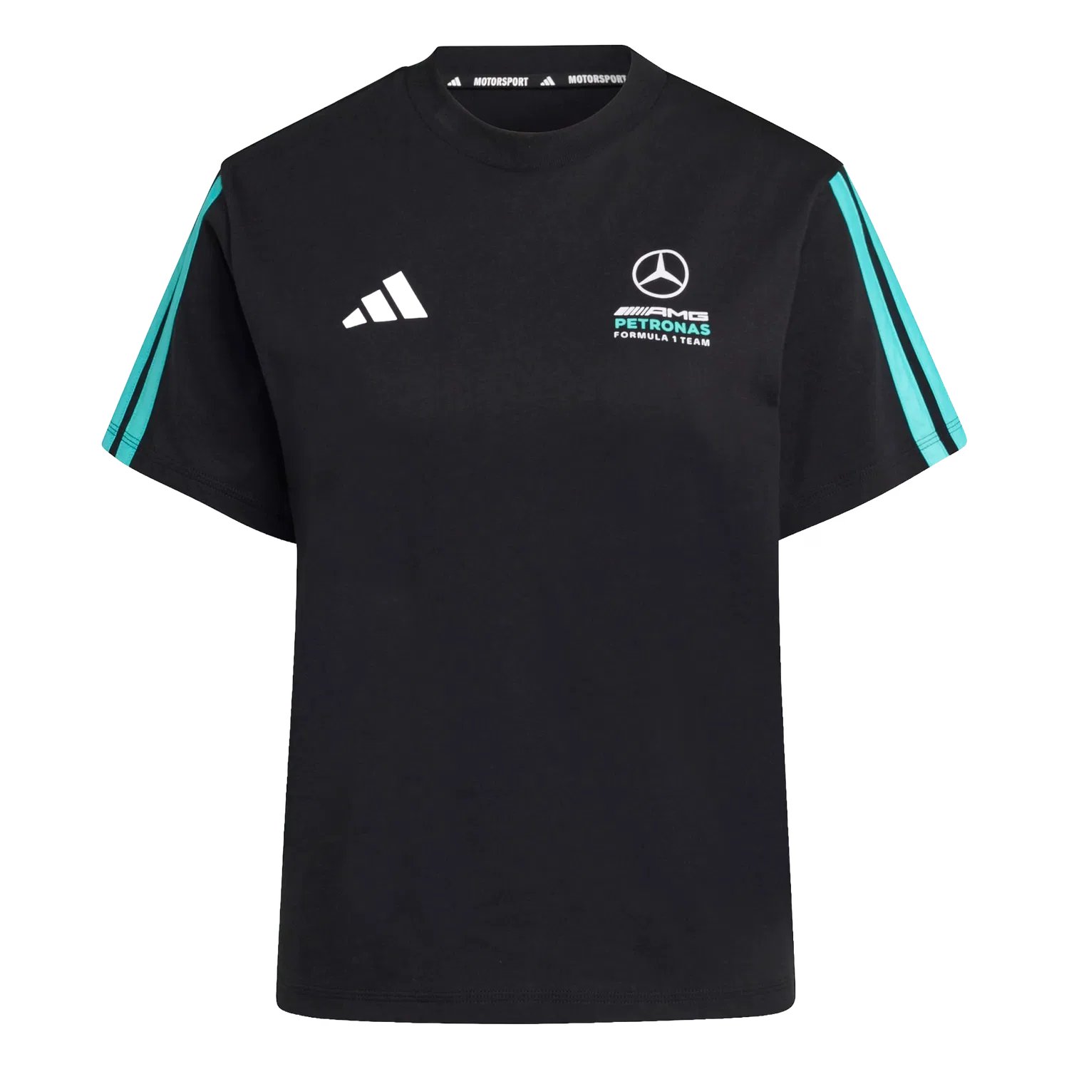 Женская футболка с принтом Mercedes-AMG Petronas Formula 1 Team Adidas, черный