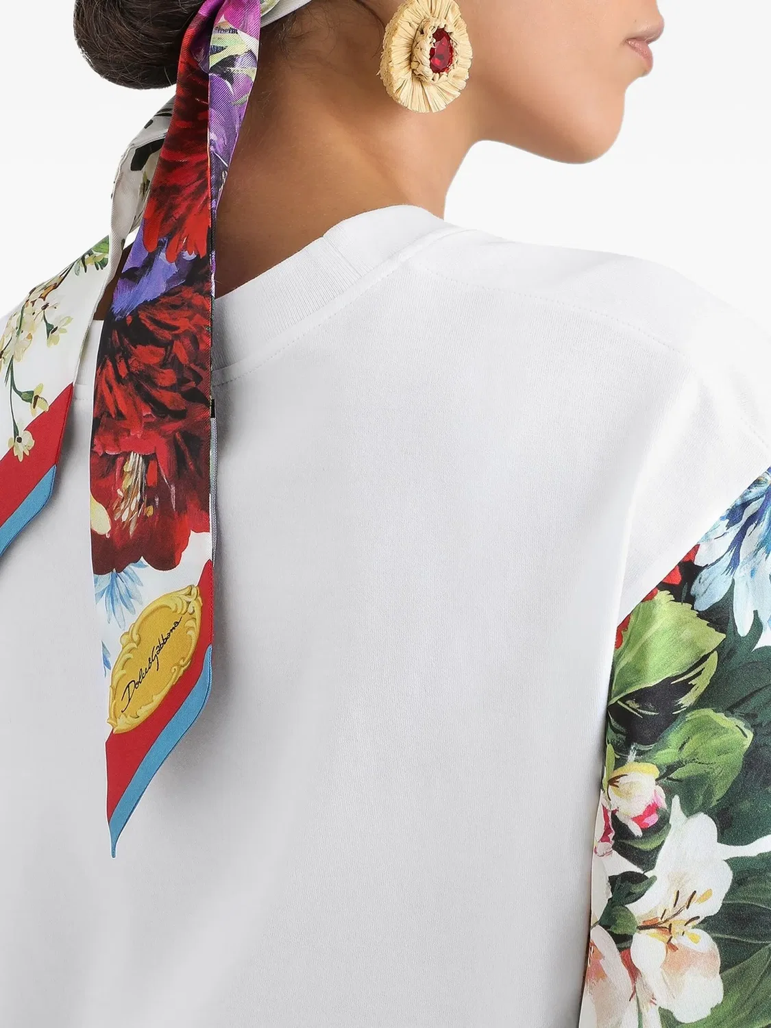Футболка с шелковыми рукавами Dolce & Gabbana, белый — фото 3