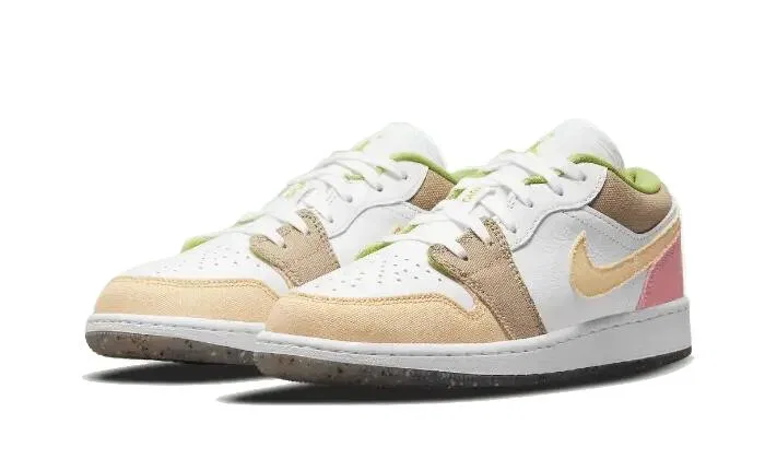 Детские кроссовки с низким силуэтом Air Jordan 1 Low Pastel Grind Jordan, Weiß Pink Beige — фото 2