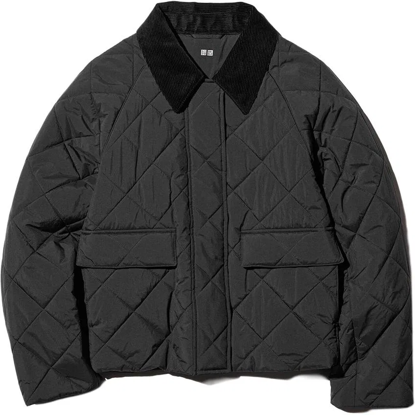 Женский пуховик с лацканами UNIQLO, 09 Black