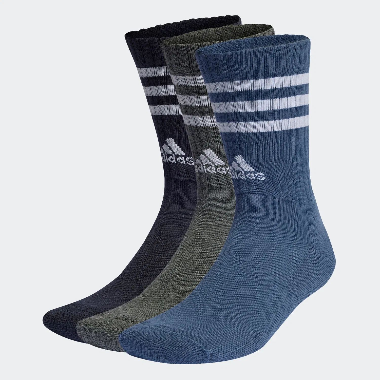 Мужские функциональные носки с тремя полосками Adidas Performance, Legend Ink / Preloved Ink / Dark Grey Heather
