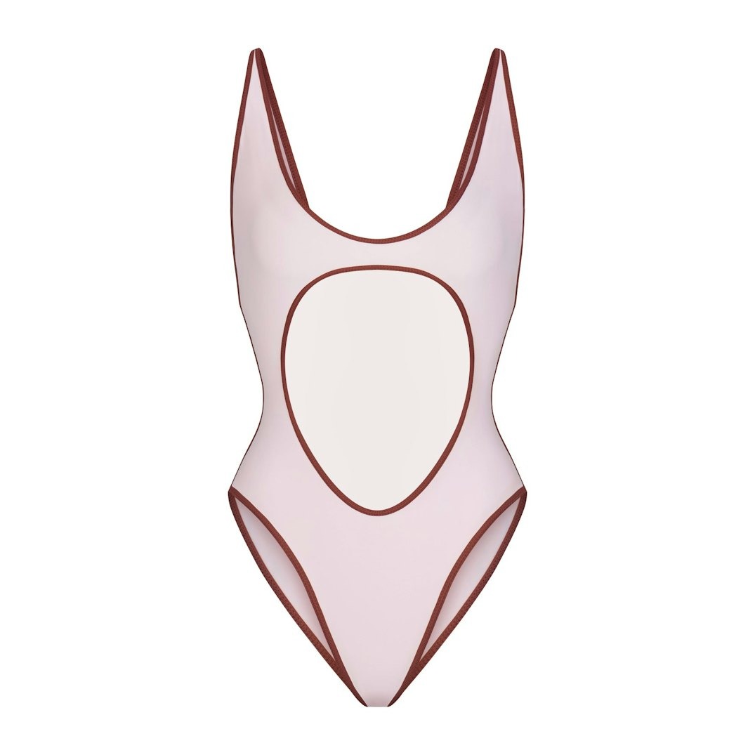 

Купальник SKIMS Signature Swim Cut Out One, розовый