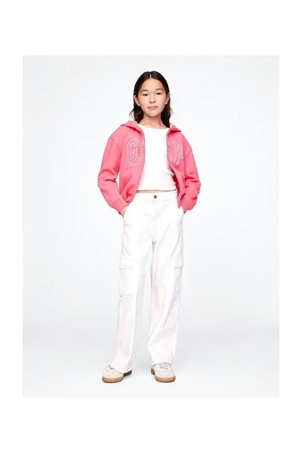 Детские свитшот для девочек хлопковый V-FRCH FT Logo FZ Gap, Pink — фото 4