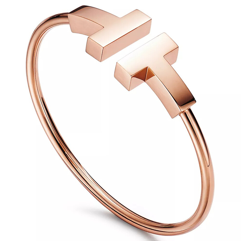 Браслет Tiffany & Co Tiffany T Wide Wire, розовое золото — фото 2