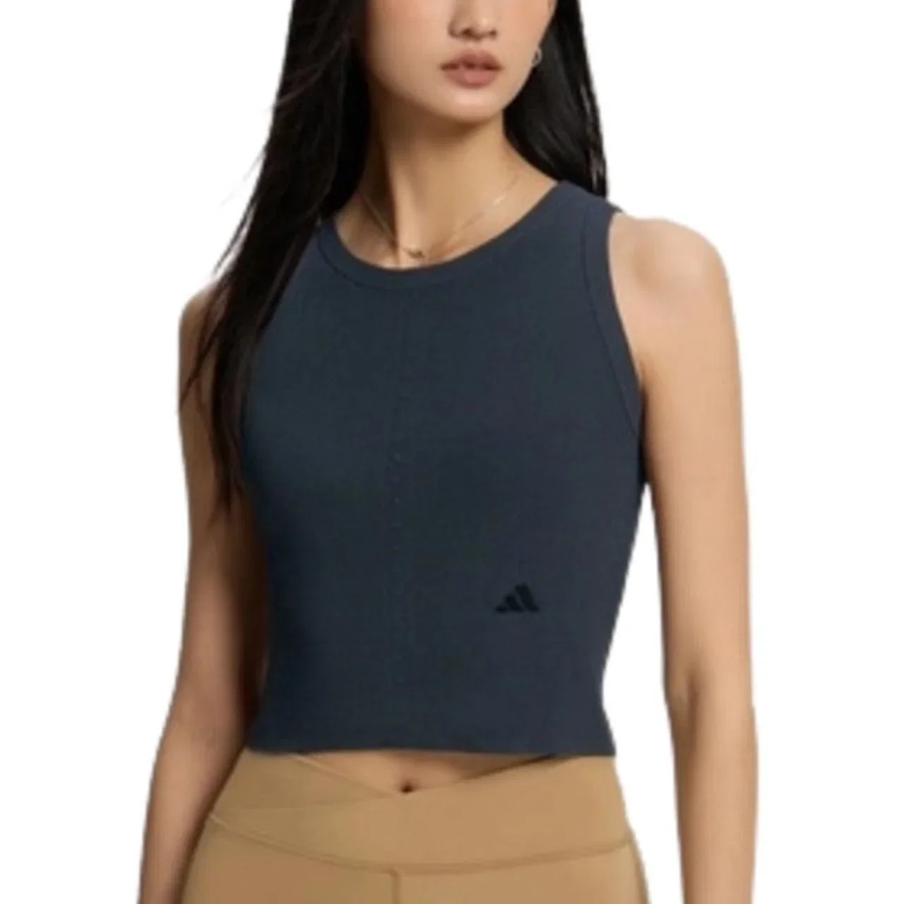 Женский топ Fully Knit Casual Sportswear Tank Top 'Black' adidas, черный — фото 2