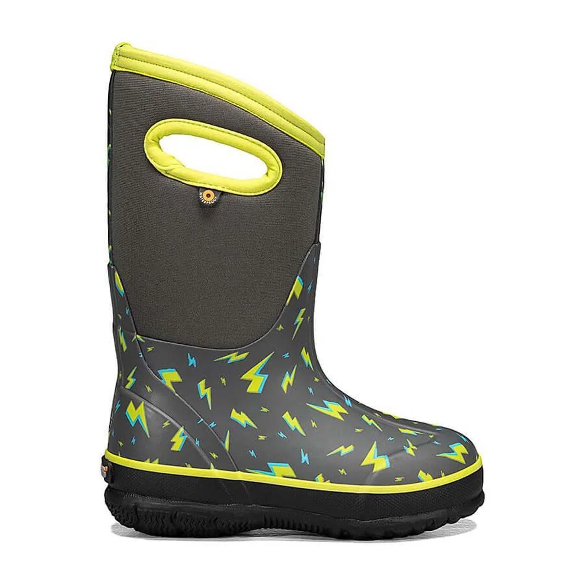 Детские зимние ботинки с утеплителем Classic Lightning Bogs, Dark Gray Multi