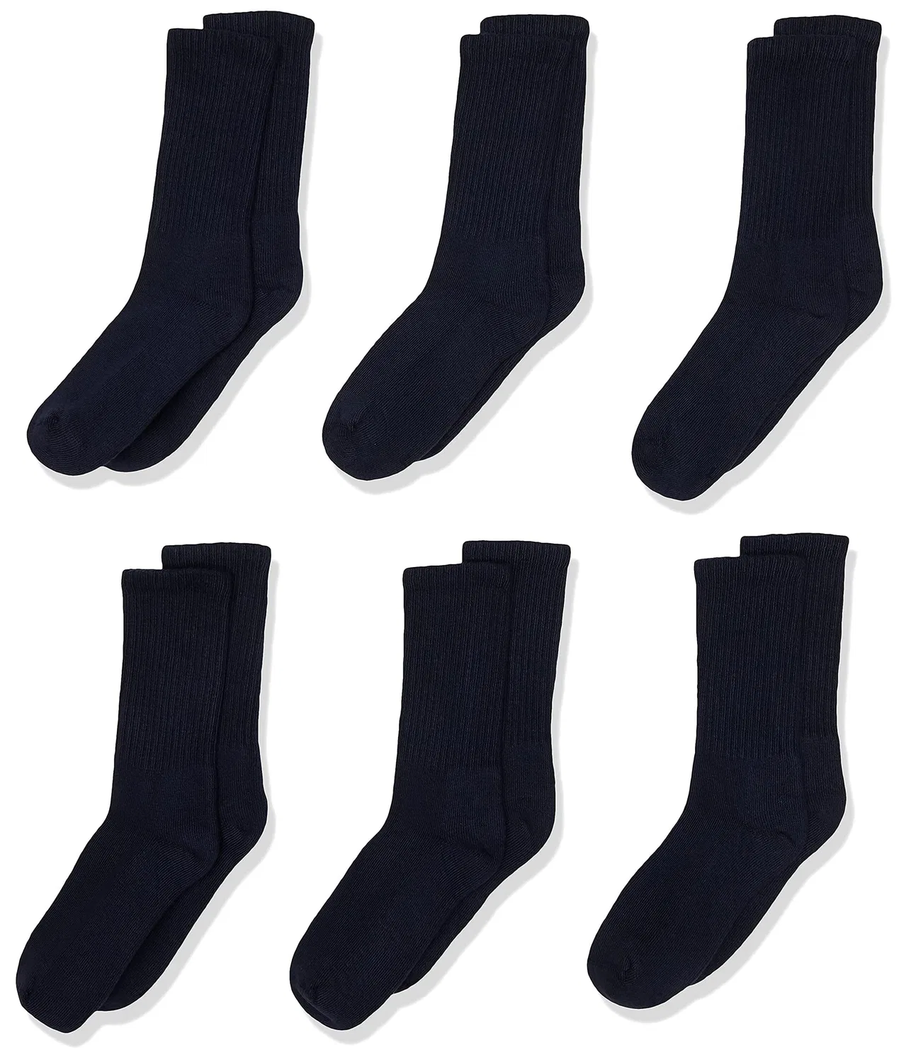 Бесшовные спортивные носки средней высоты для мальчиков (6 пар) Jefferies Socks, Navy