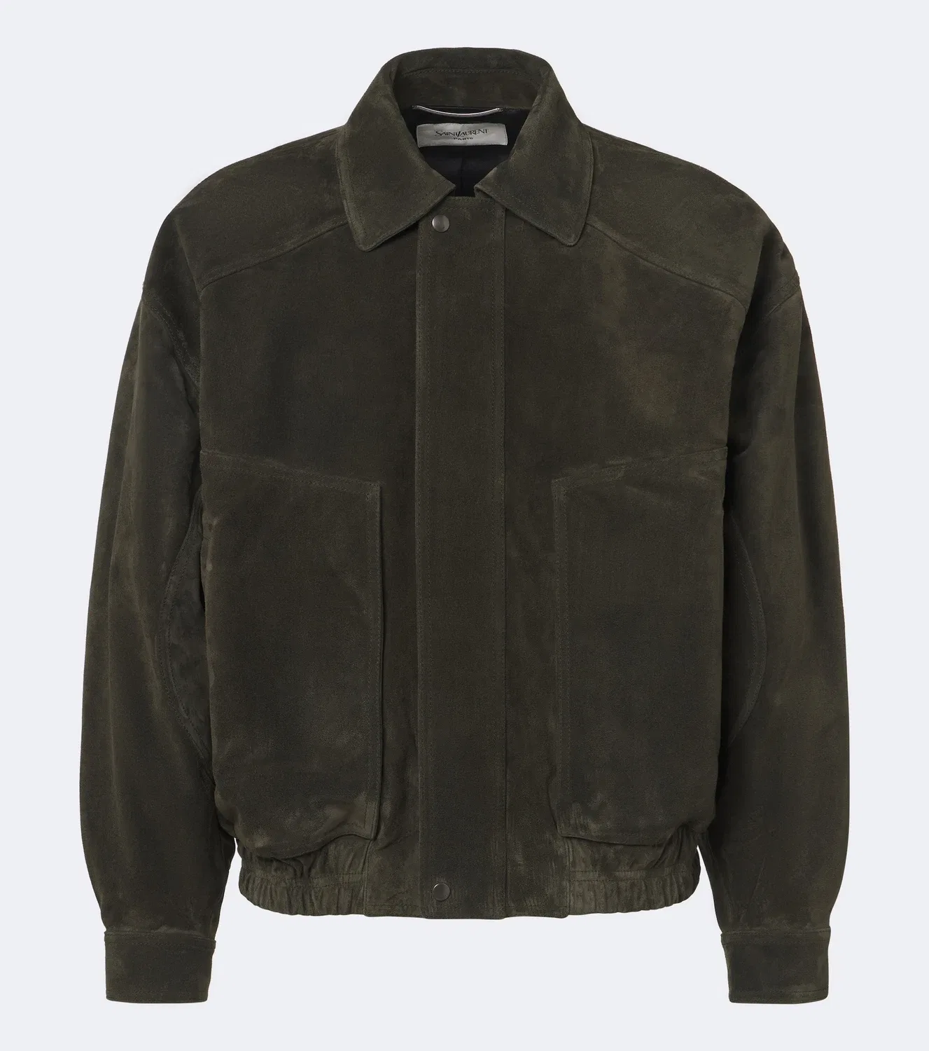 Куртка из замши Militaire Saint Laurent, зеленый