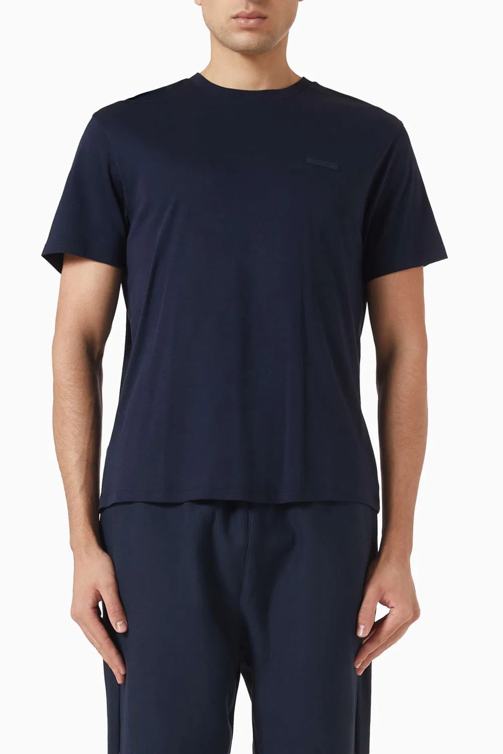 Футболка облегающего кроя с коротким рукавом Logo Calvin Klein, синий