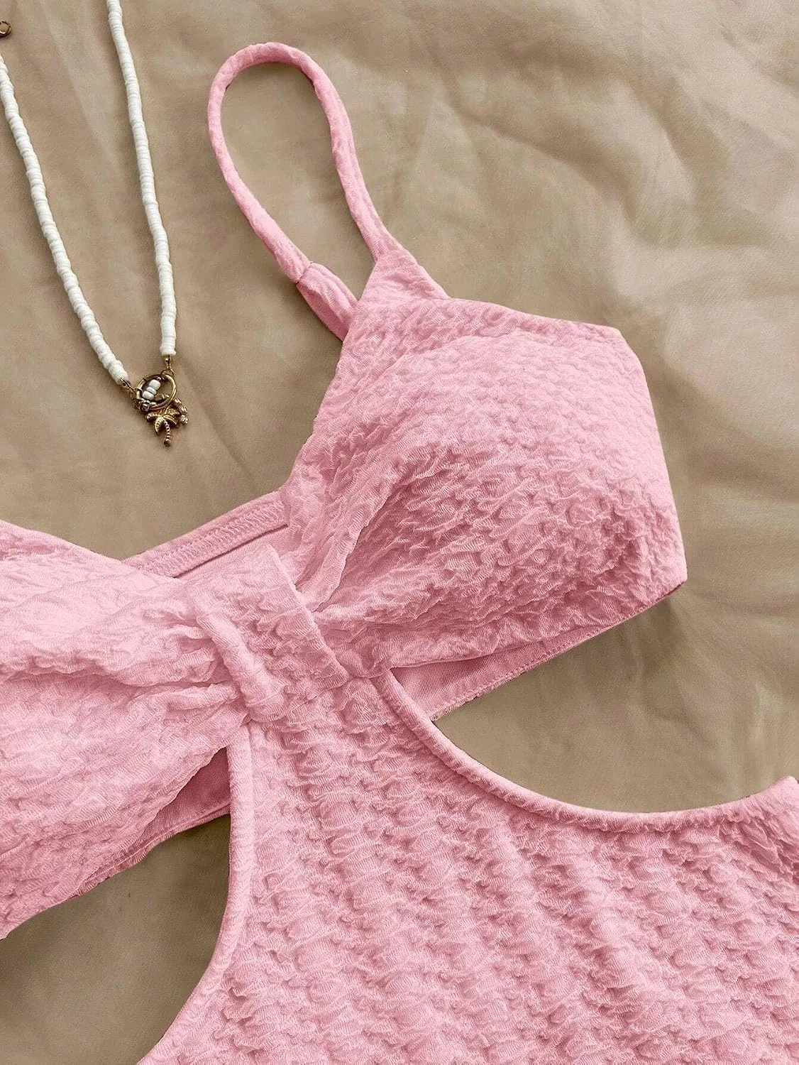 Женское платье миди с вырезом на бедре, Pink — фото 2