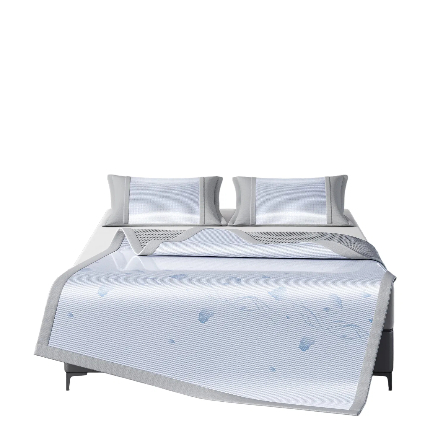 Детский охлаждающий мат из льна HLA, комплект из 2 предметов, 90x200 см, Blue