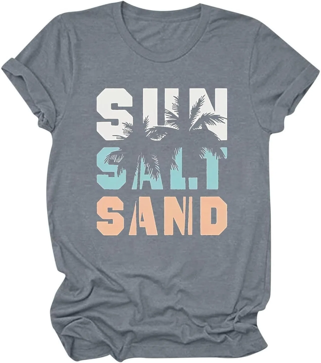 Женская футболка с пальмами Beach Sun, Gray