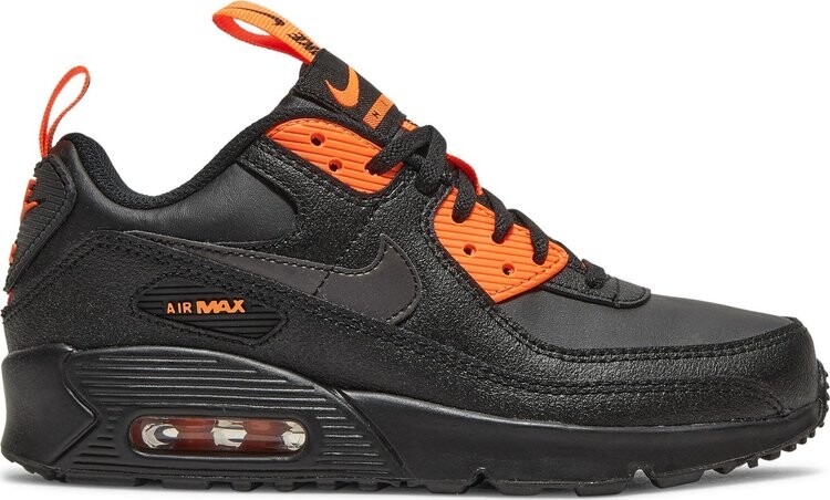 

Кроссовки Nike Air Max 90 SE GS 'Black Total Orange', черный