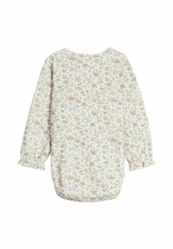 Боди с цветочным принтом Floral bodysuit with frill Newbie, off-white, белый — фото 2