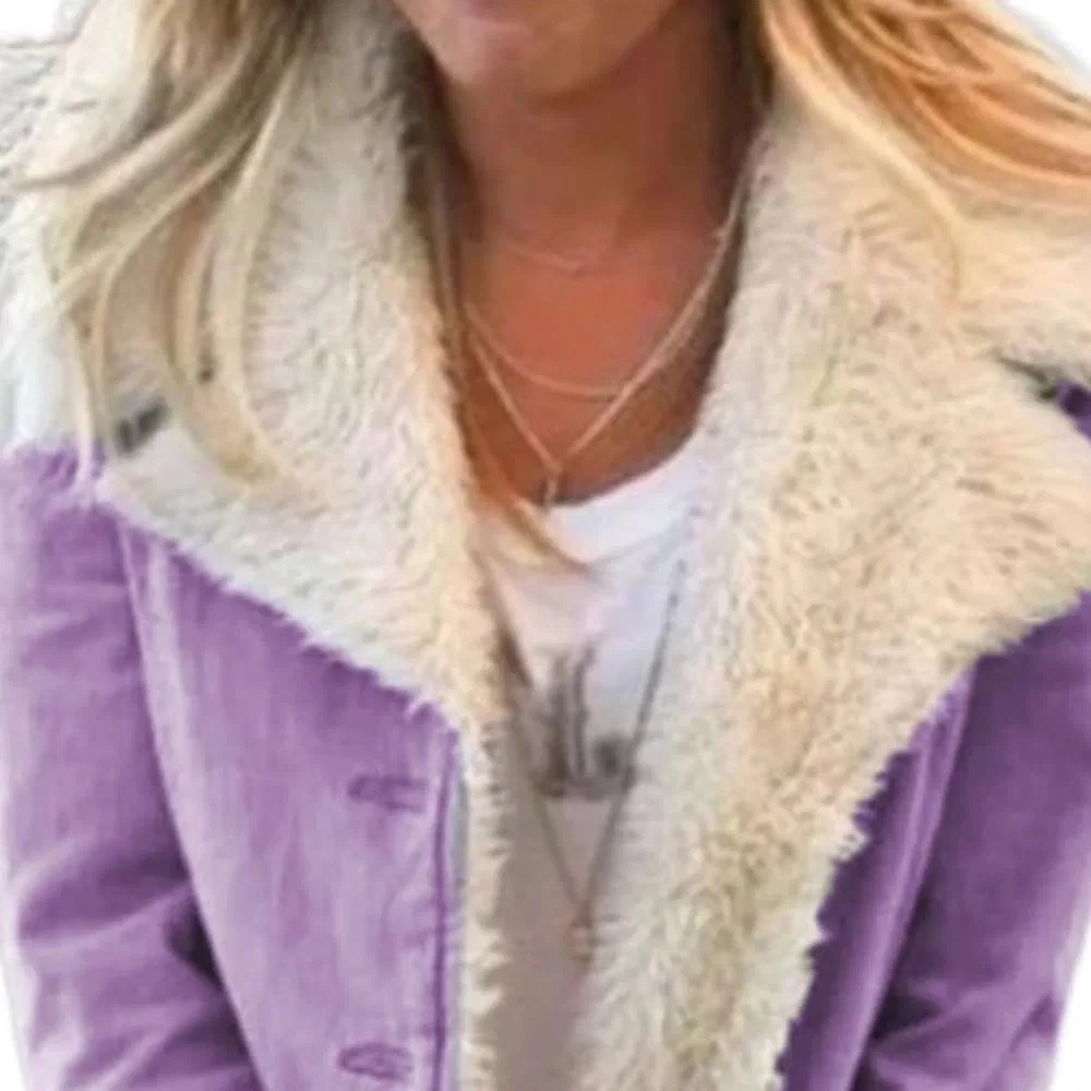 Женская джинсовая куртка на флисе с принтом, модель Oversized Casual, Viola — фото 3