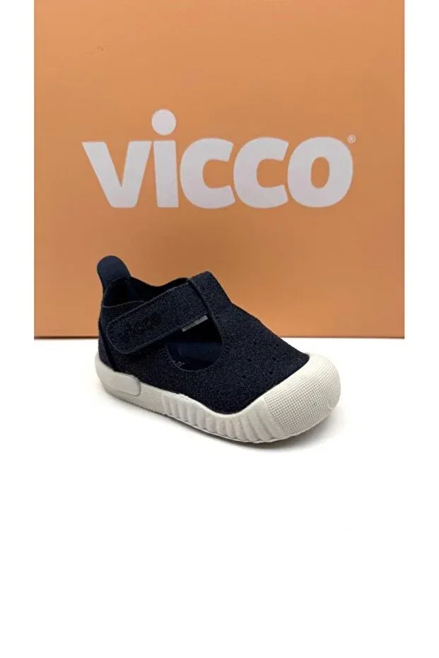 Детские ортопедические туфли на липучке Vicco, Navy Blue — фото 2