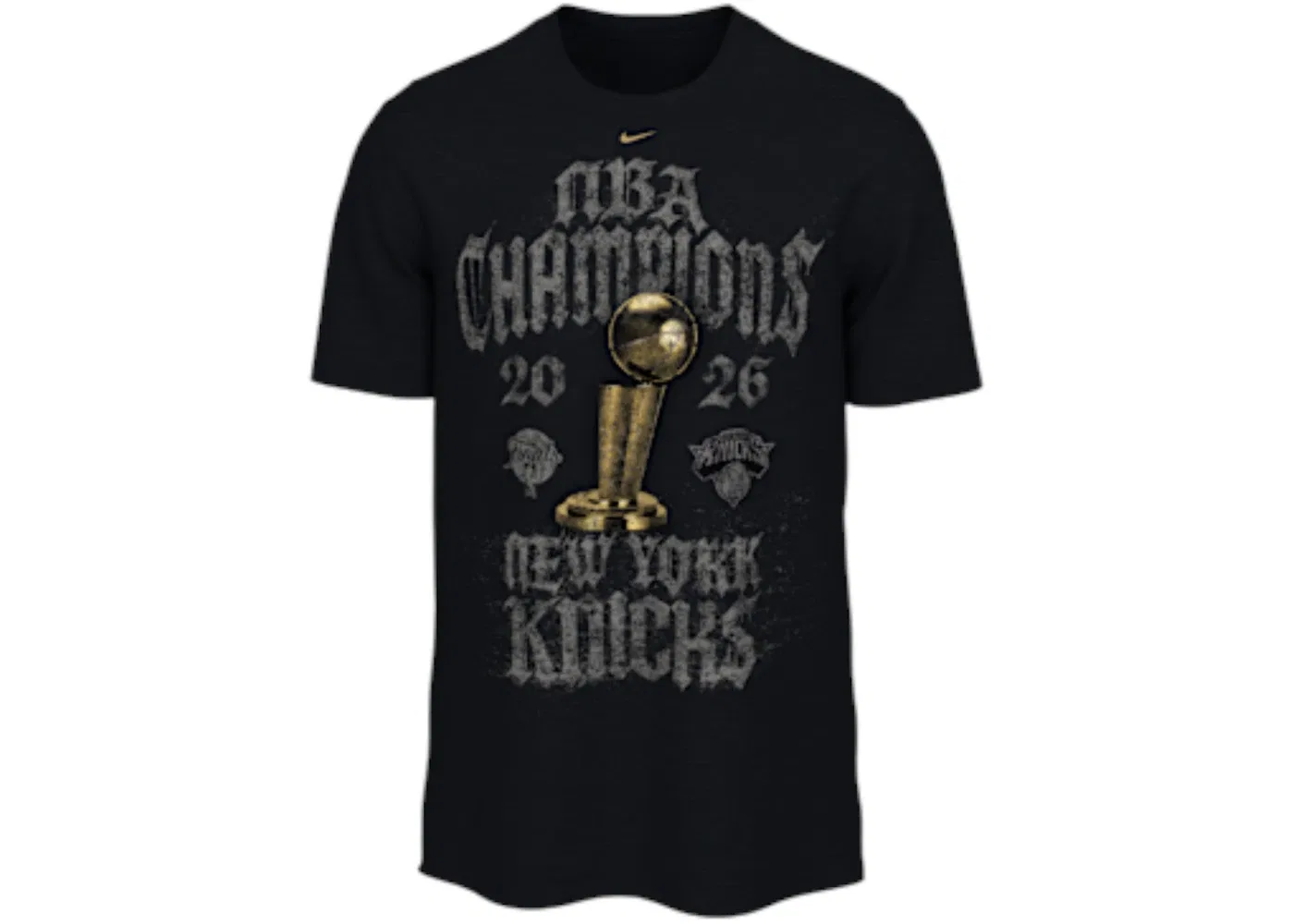 Мужская футболка с принтом Nike New York Knicks 2025-26 Champions, Черный
