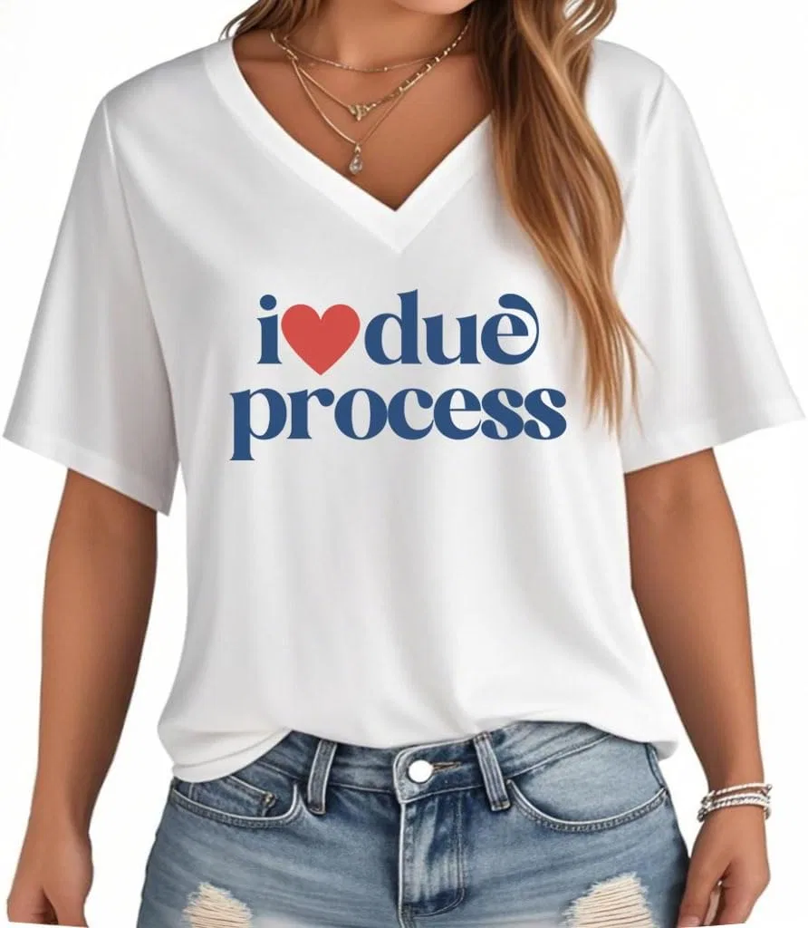 Футболка с принтом Due Process I Love, White-v