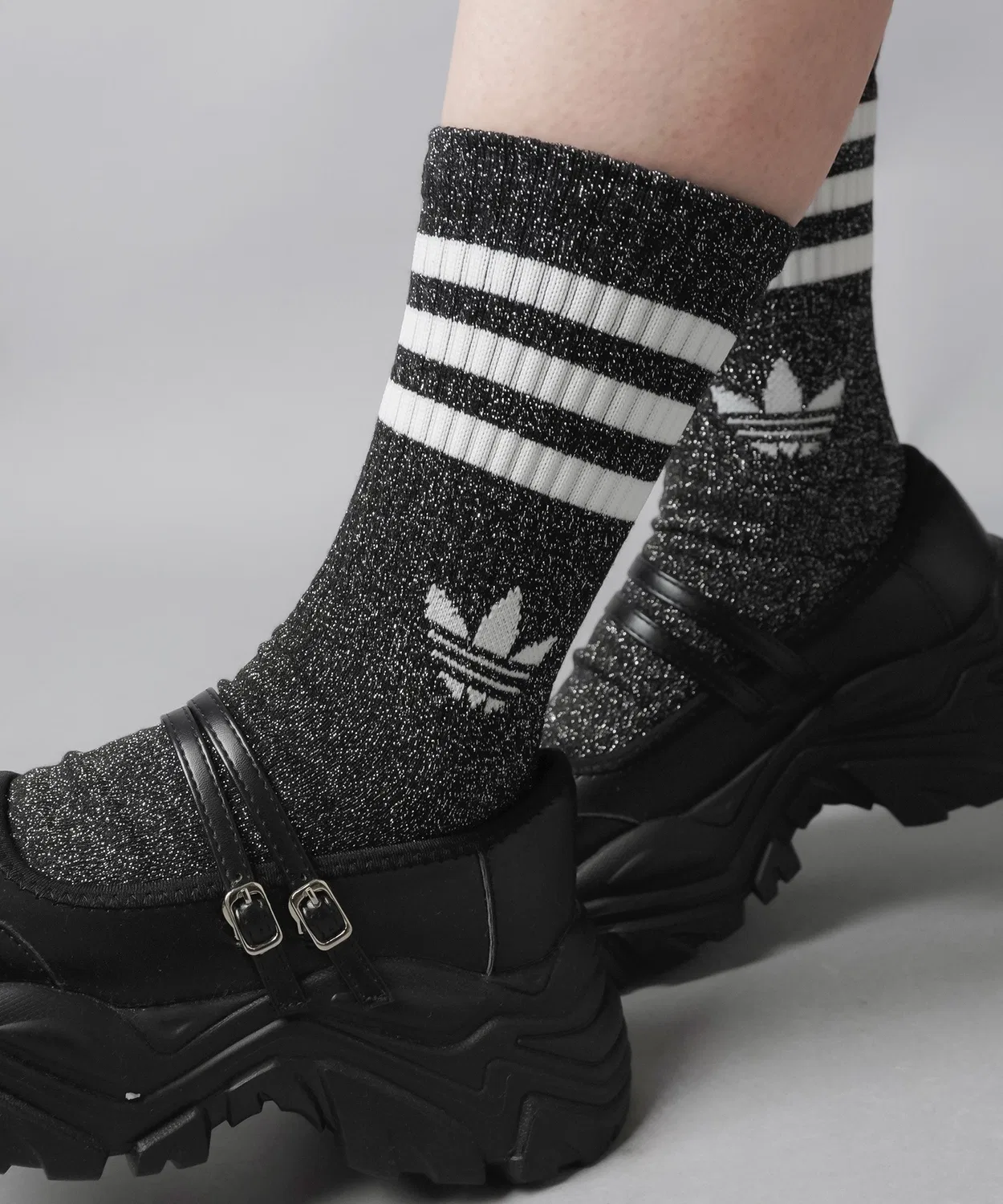 Женские носки с блестками, комплект из 2 пар Adidas, White/Pink — фото 3