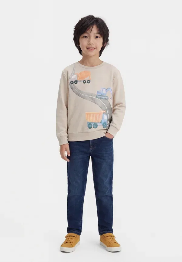 Худи с принтом Nmmjaso ls nreg sweat unb box - sweatshirt Name It, Chateau Gray, серый