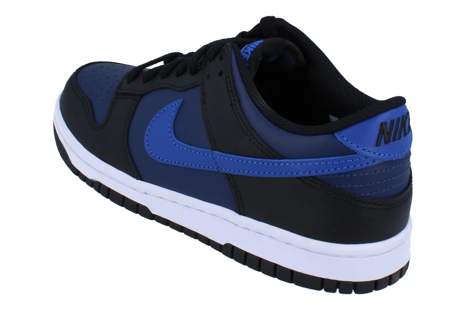 Детские кроссовки для мальчиков с кожаным верхом Dunk Low Gs NIKE, Midnight Navy Game Royal Black — фото 2
