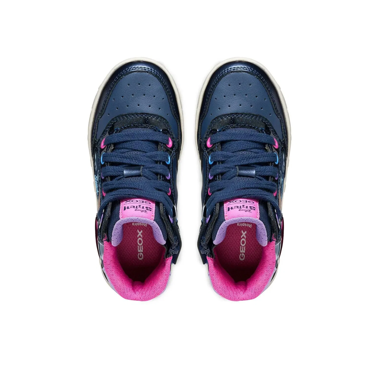 Детские кроссовки для девочек Geox Skylin Converse, Цвет BLAU / Navyblau / Fuchsienrosa — фото 3