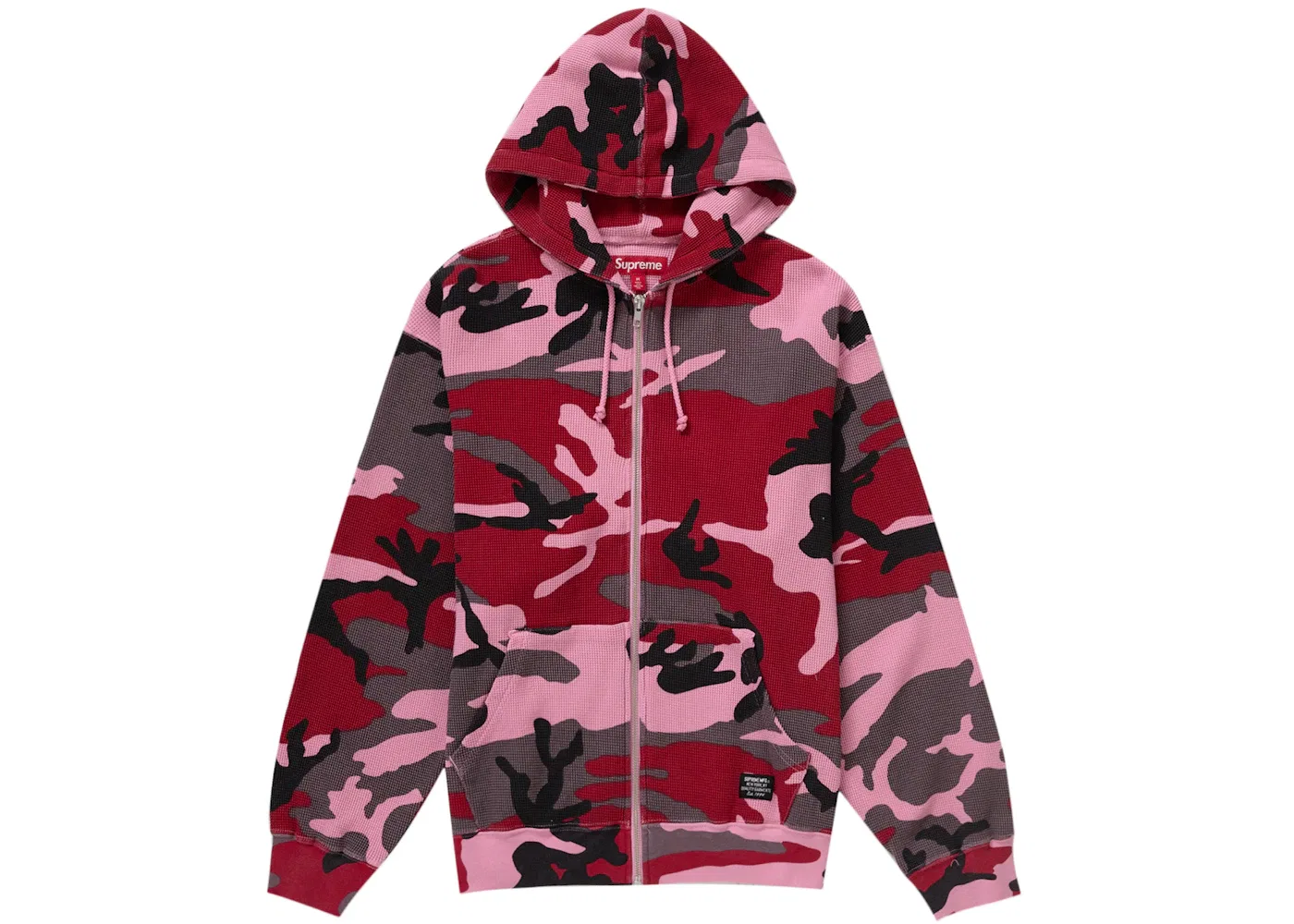 Мужская худи на молнии с принтом Thermal Supreme, Pink Camo