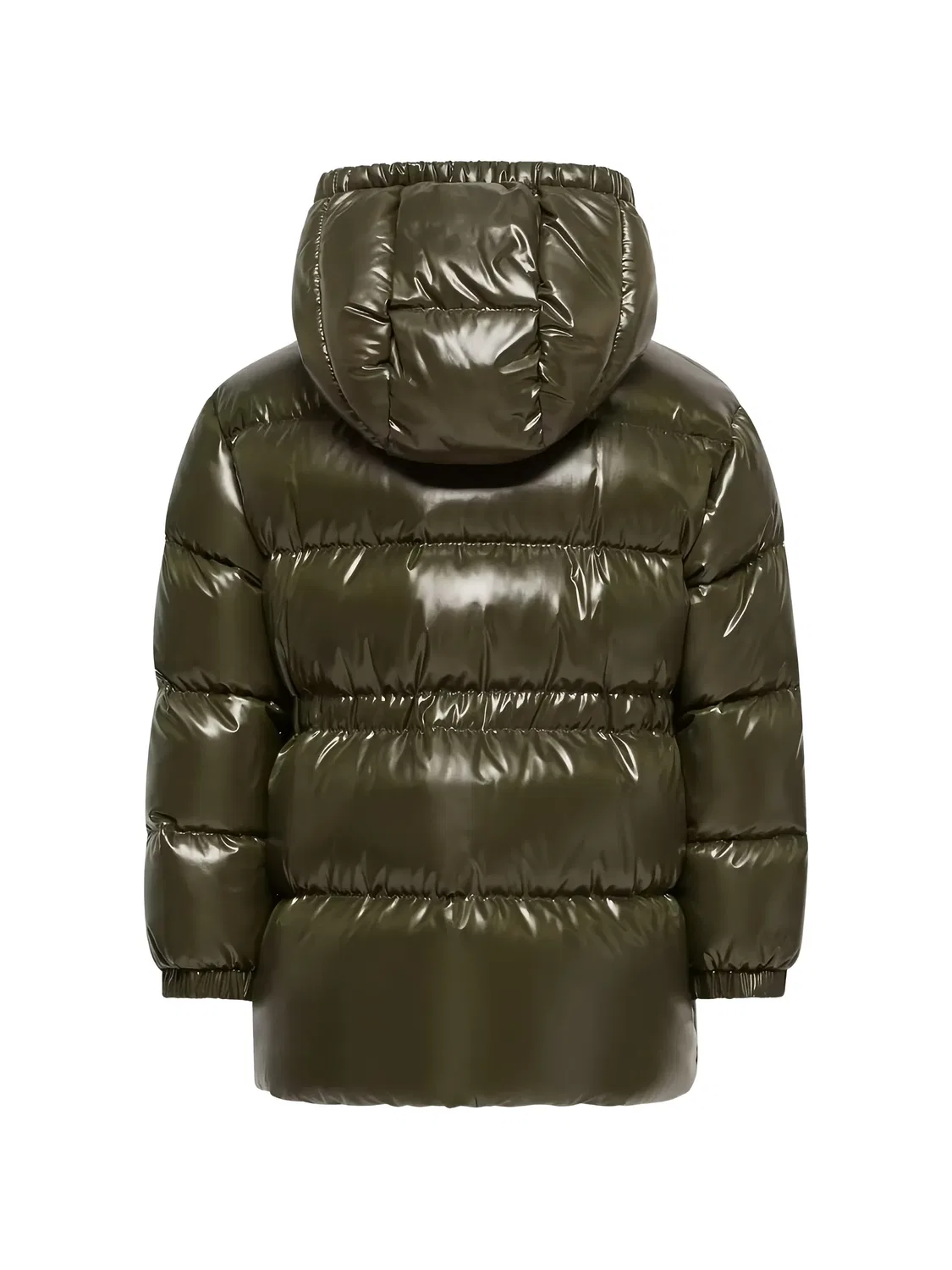 Стеганое пальто с капюшоном зеленое Moncler, зеленый — фото 2