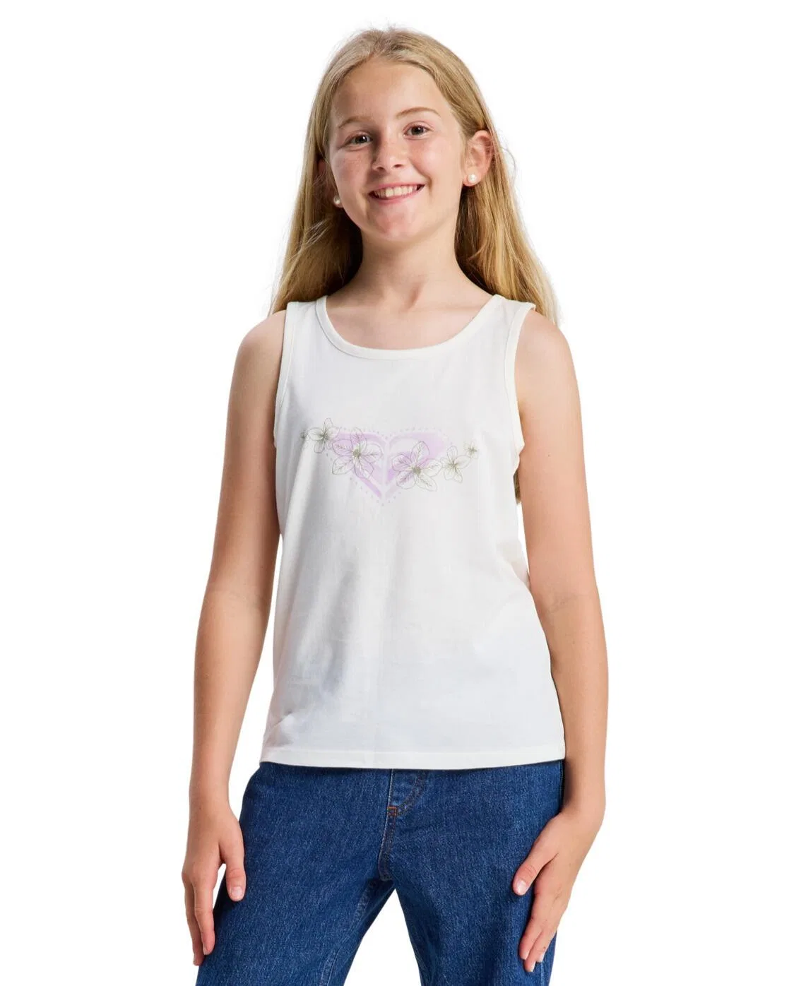 Детский топ для девочек с круглым вырезом MIAREGULAR Roxy, Weiss