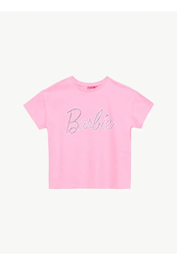 Детская футболка для девочек с принтом Barbie, Pink