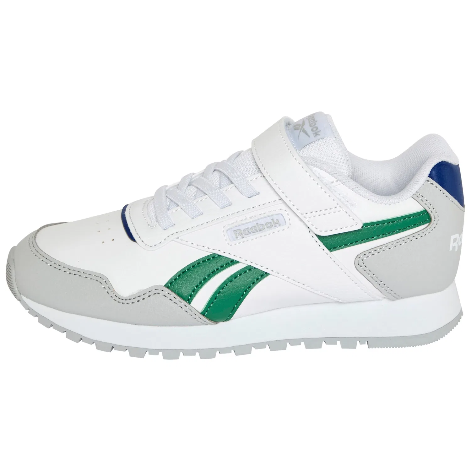 Детские кроссовки на шнуровке Reebok Classic, White/Grey/Classic Cobalt — фото 2