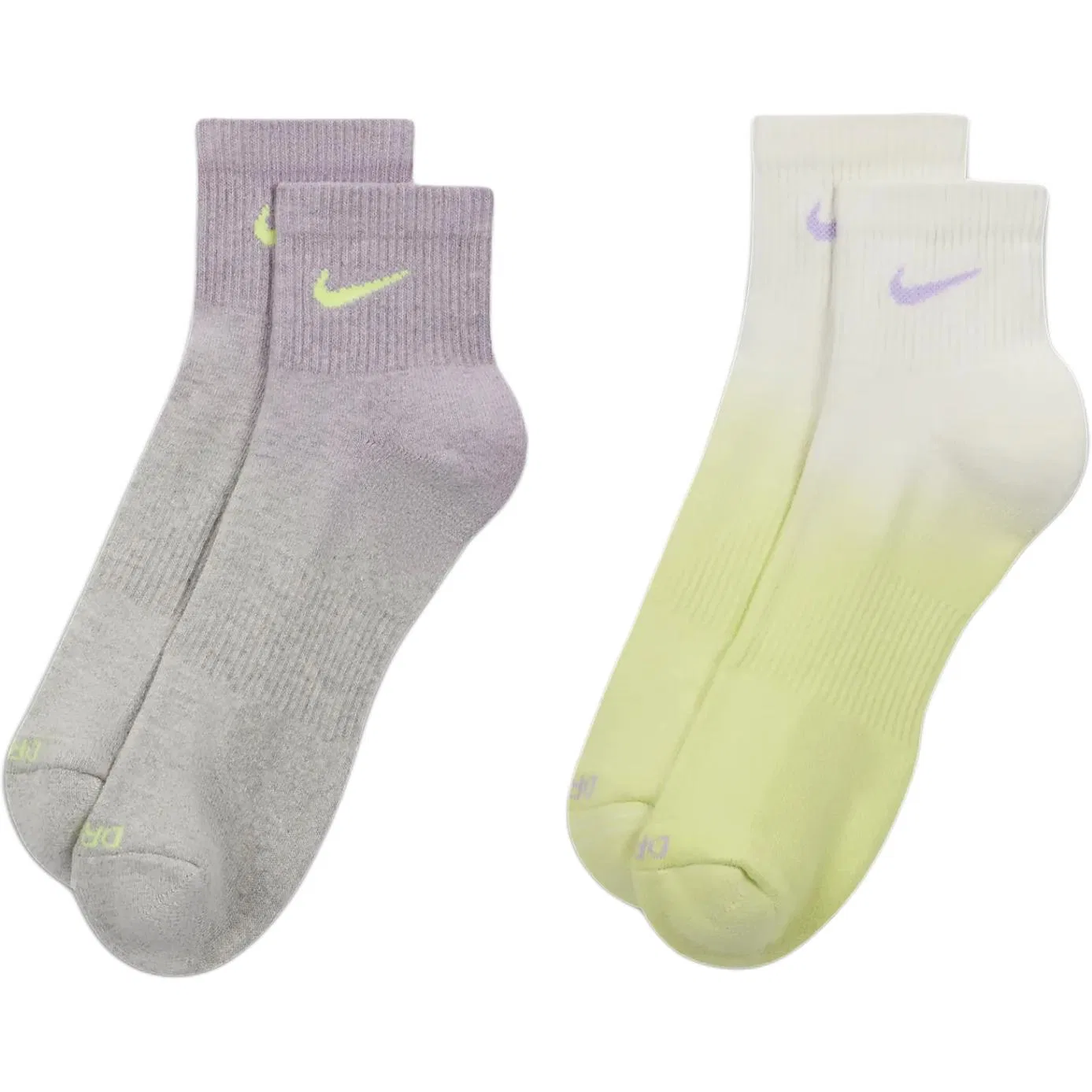 Детские носки-невидимки 2 пары Everyday Plus Nike, Purple+Yellow
